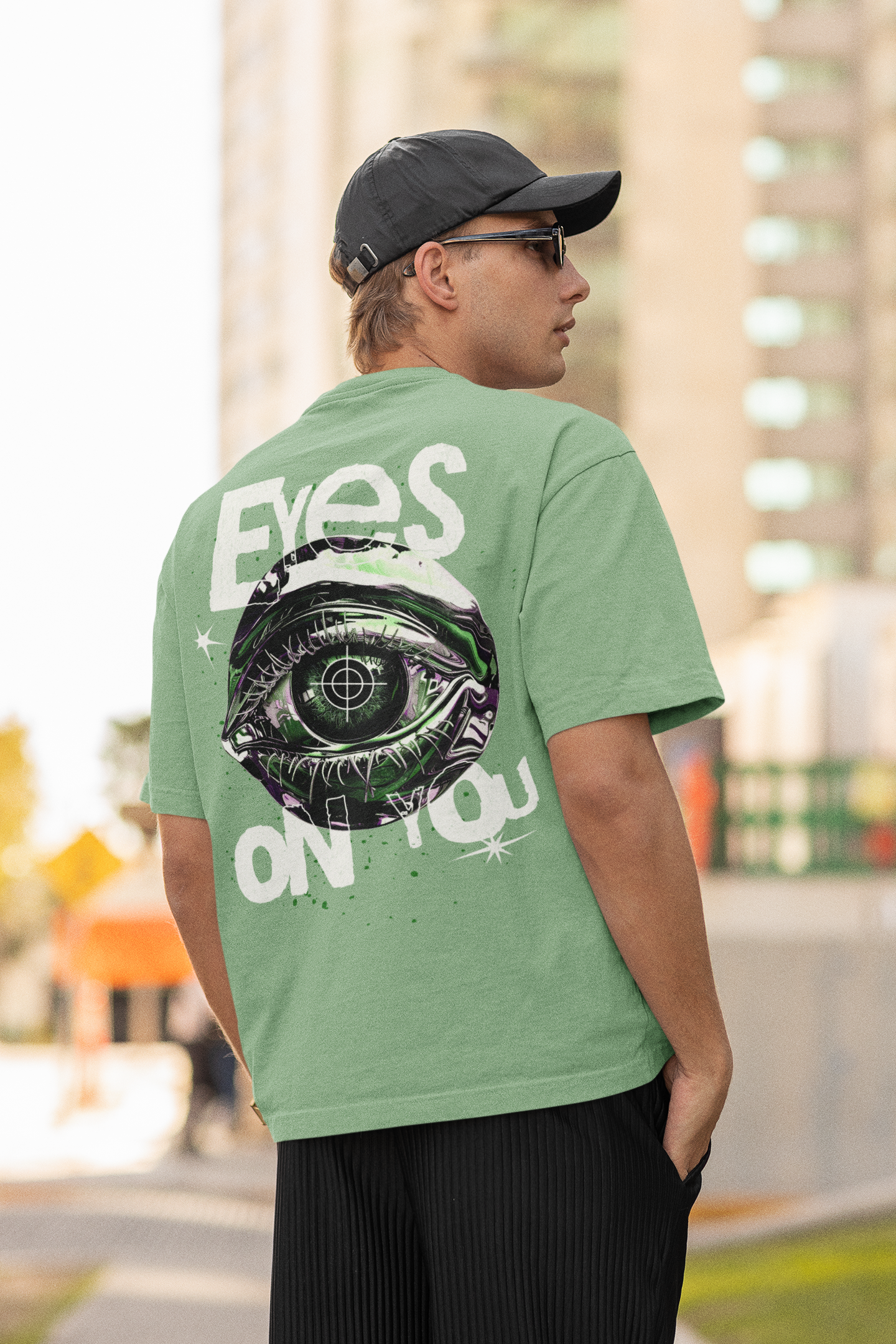 "Eyes On You" Oversized Graphic Tee – Streetwear Edition
