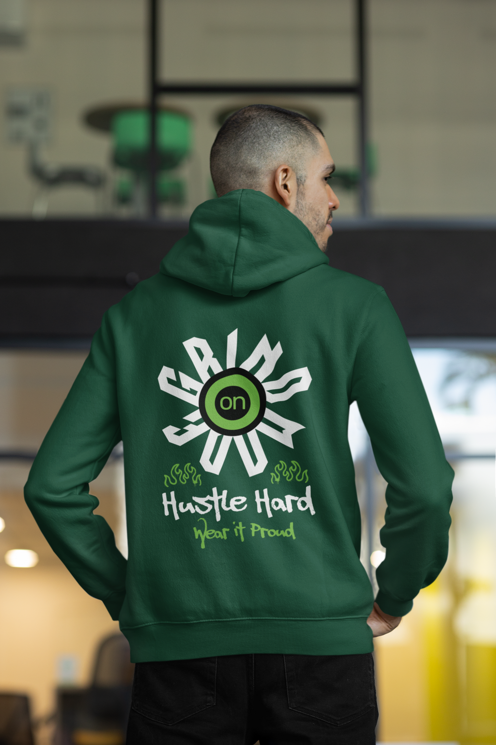 “Grind On” unisex Hoodie – Hustle Hard Edition