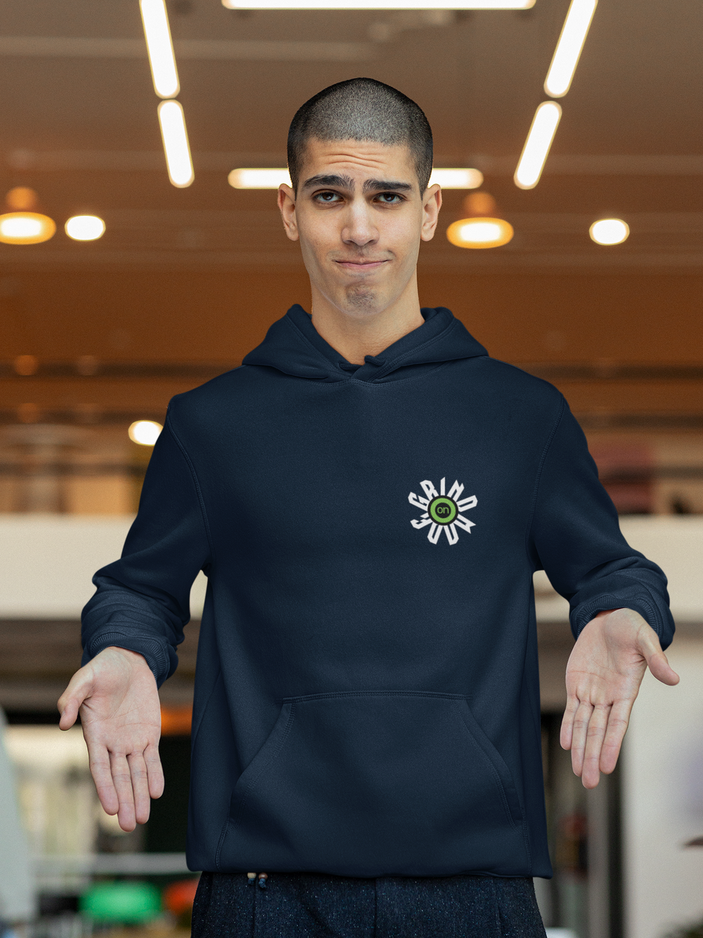 “Grind On” unisex Hoodie – Hustle Hard Edition